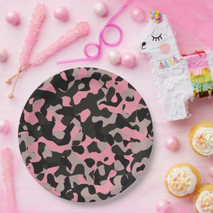Pink Camo   Paper Plate