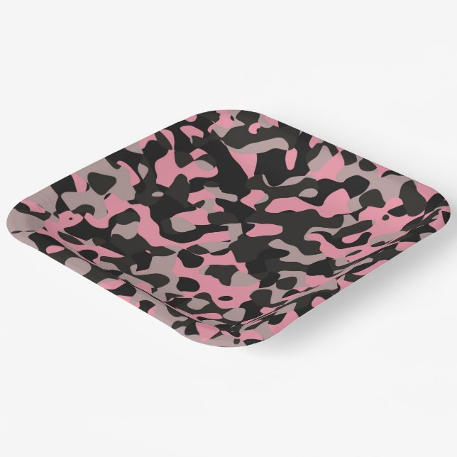 Pink Camo   Paper Plate (Angled)