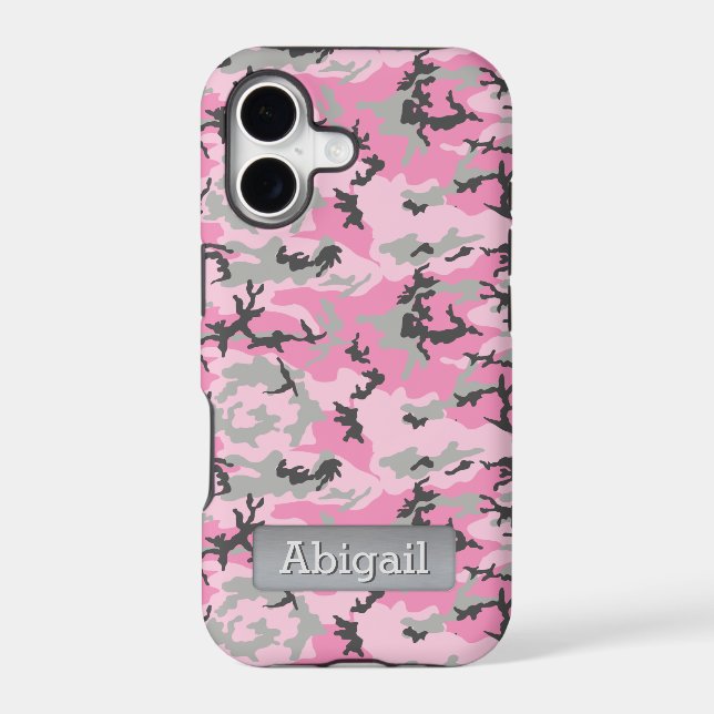 Pink Camo Pattern Personalised Name (Back)