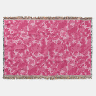 Pink Camo Pattern Throw Blanket