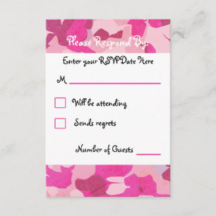 Pink Camo RSVP Card