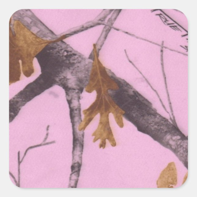 Pink Camo Square Sticker (Front)