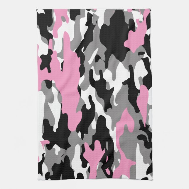 Pink Camo Tea Towel (Vertical)