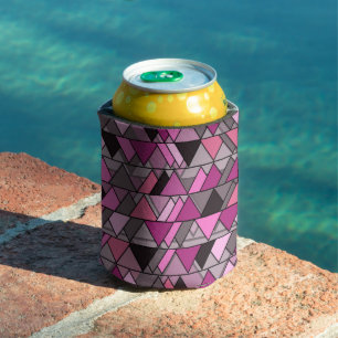 Pink Camo Triangles Can Cooler