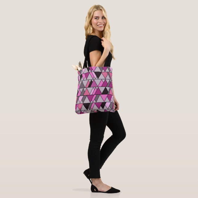 Pink Camo Triangles  Tote Bag (On Model)