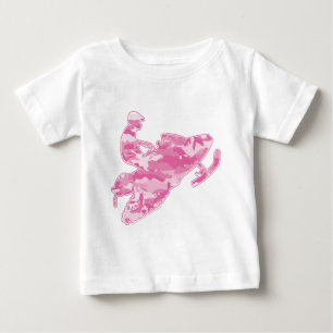 Pink Camoflage Snowmobiler Baby T-Shirt