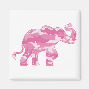 Pink-Camoflauge-Elephant Magnet
