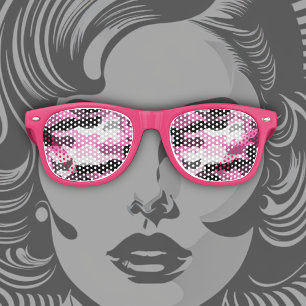Pink Camoflauge Retro Sunglasses