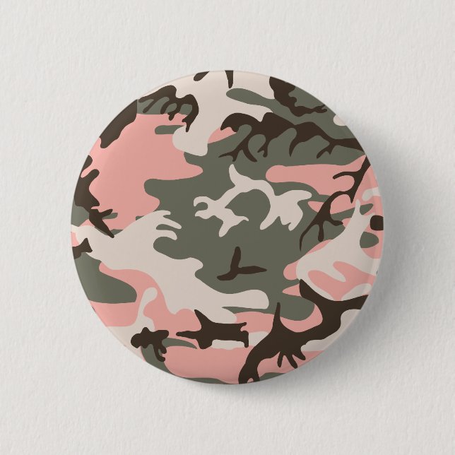 Pink Camouflage 6 Cm Round Badge (Front)