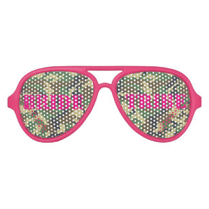 Pink Camouflage Bachelorette Bride Tribe Glasses