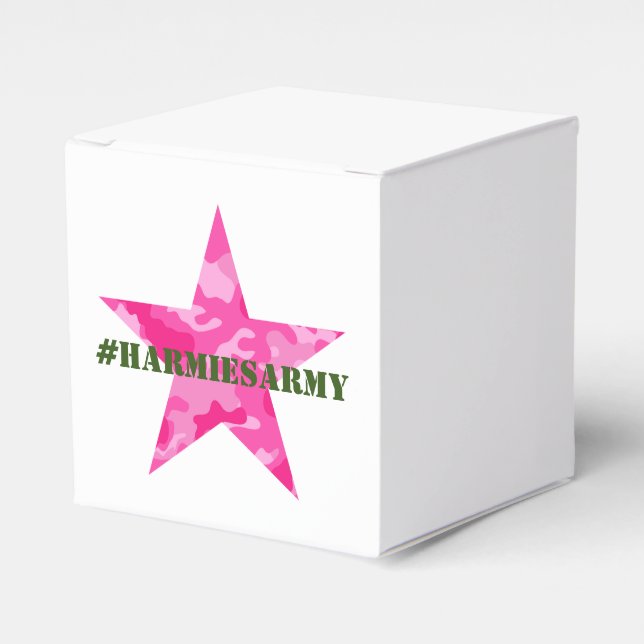 Pink Camouflage Bachelorette Hashtag Favour Box (Front Side)