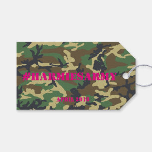 Pink Camouflage Bachelorette Hashtag Gift Tags