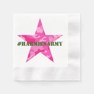 Pink Camouflage Bachelorette Party Hashtag Napkins