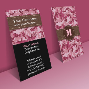 Pink camouflage business card