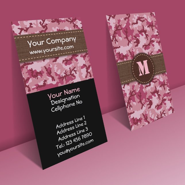 Pink camouflage business card (Creator Uploaded)