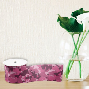 Pink Camouflage Camo Army Military Satin Ribbon