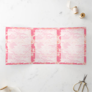Pink Camouflage, Camouflage, Military, Army Tri-Fold Card