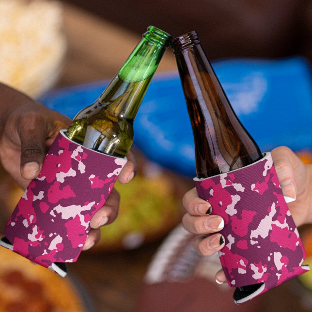 Pink Camouflage Can Cooler (can cooler )