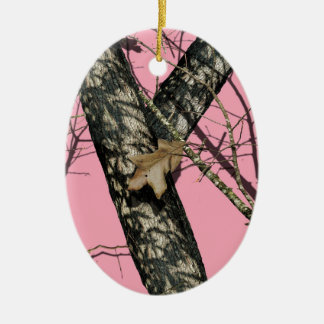 Pink Camouflage Ceramic Tree Decoration
