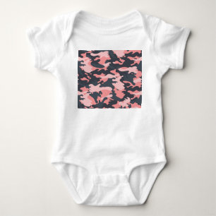 Pink Camouflage: Classic Vintage Pattern Baby Bodysuit