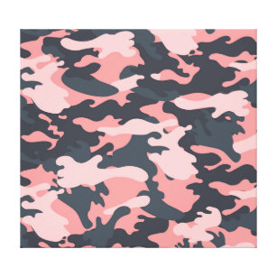 Pink Camouflage: Classic Vintage Pattern Canvas Print