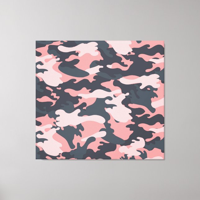 Pink Camouflage: Classic Vintage Pattern Canvas Print (Front)