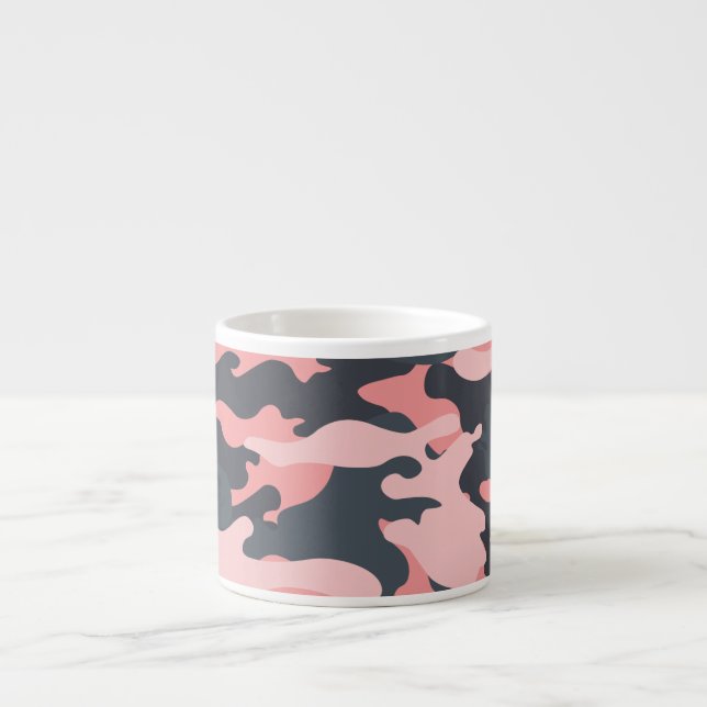 Pink Camouflage: Classic Vintage Pattern Espresso Cup (Front)