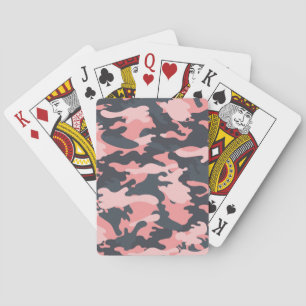 Pink Camouflage: Classic Vintage Pattern Playing Cards