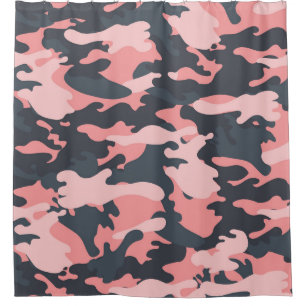 Pink Camouflage: Classic Vintage Pattern Shower Curtain