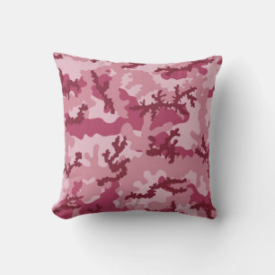 Pink camouflage cushion