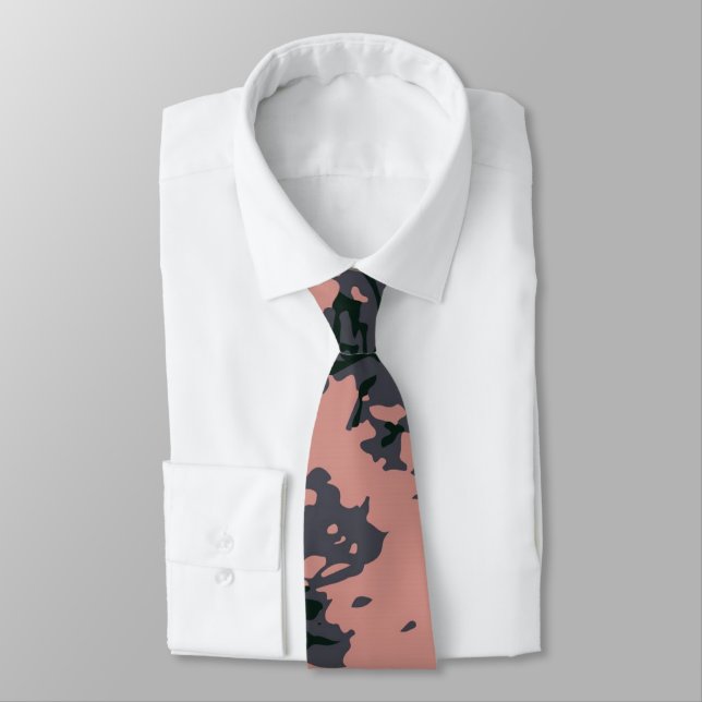 Pink Camouflage Design Tie (Tied)