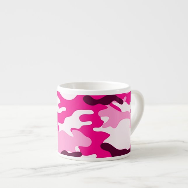 Pink camouflage Espresso Mug (Front Right)