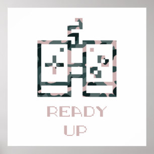 Pink Camouflage Game Controller Ready Up Gamer Poster