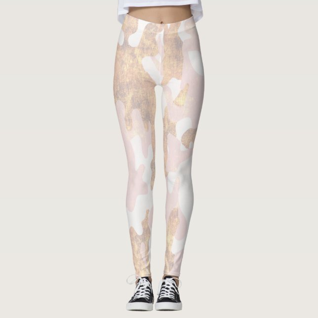 Pink camouflage Glitter Leggings (Front)