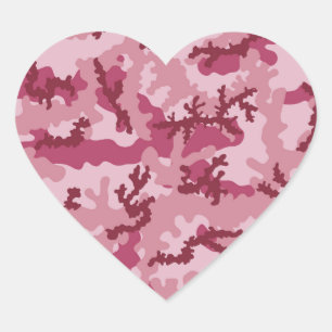 Pink camouflage heart sticker