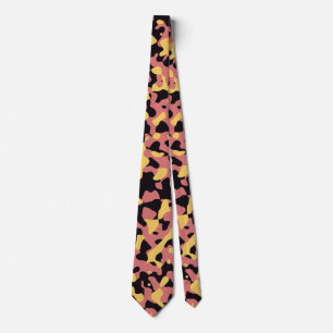 Pink Camouflage in Yellow and Black Tie