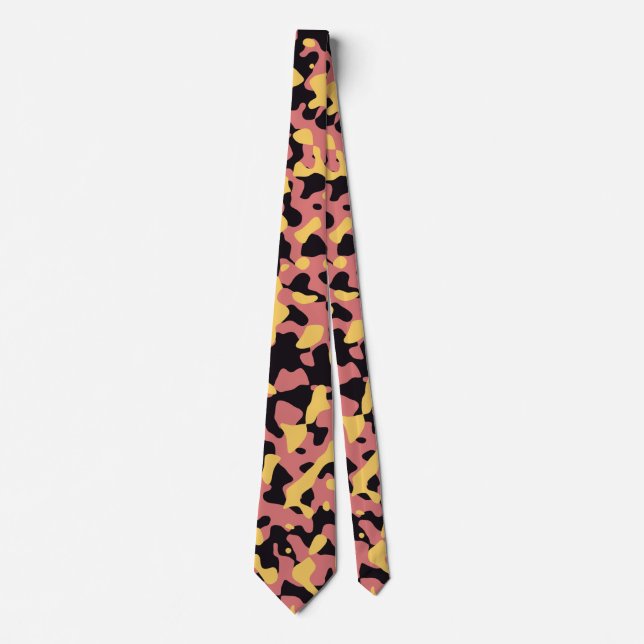 Pink Camouflage in Yellow and Black Tie (Front)
