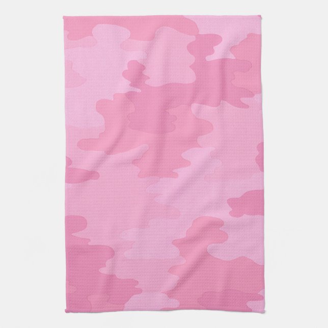 Pink Camouflage Kitchen Towel (Vertical)