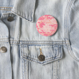 Pink Camouflage, Military, Army 6 Cm Round Badge