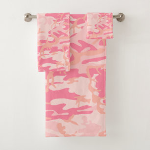 Pink Camouflage, Military, Army Bath Towel Set