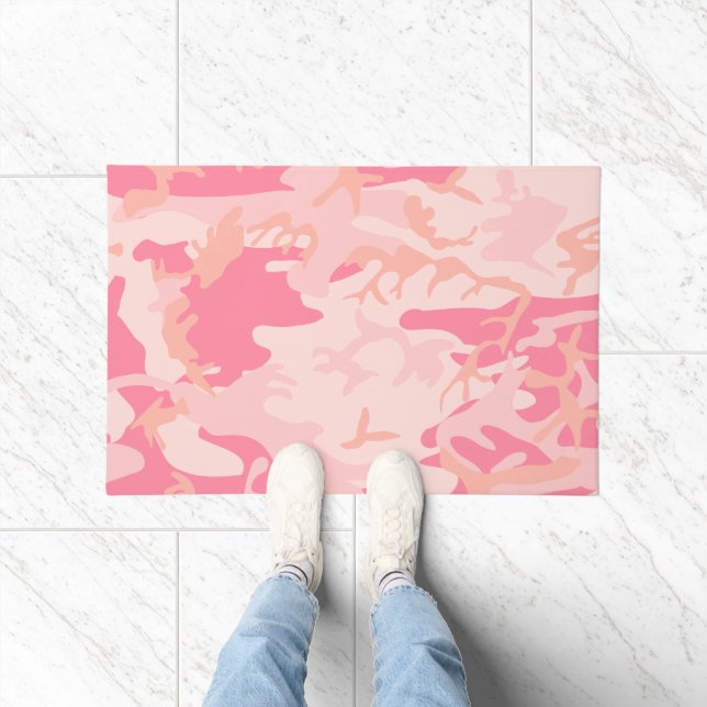 Pink Camouflage, Military, Army Doormat (Indoor)