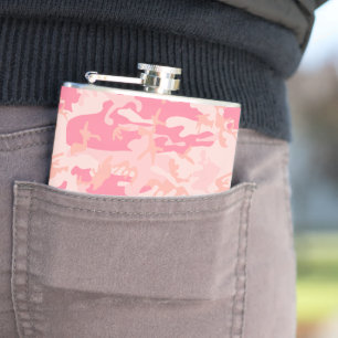 Pink Camouflage, Military, Army Hip Flask