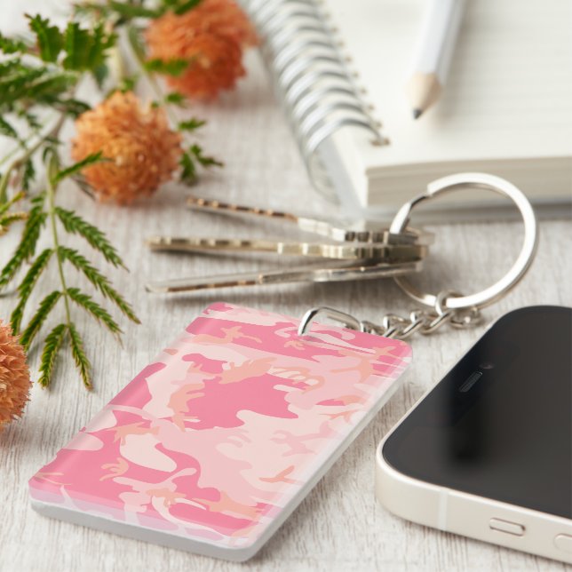Pink Camouflage, Military, Army Key Ring (Front Right)