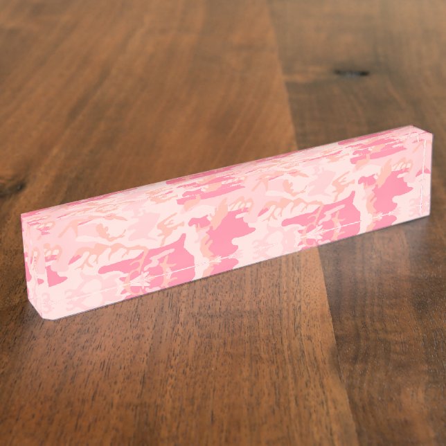 Pink Camouflage, Military, Army Nameplate (Side)