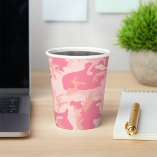 Pink Camouflage, Military, Army Paper Cups