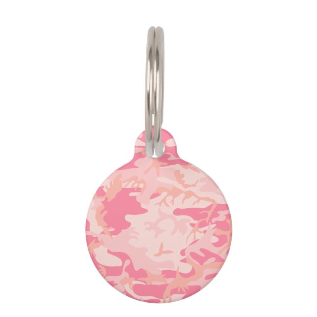 Pink Camouflage, Military, Army Pet Tag (Front)