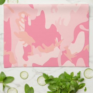 Pink Camouflage, Military, Army Tea Towel