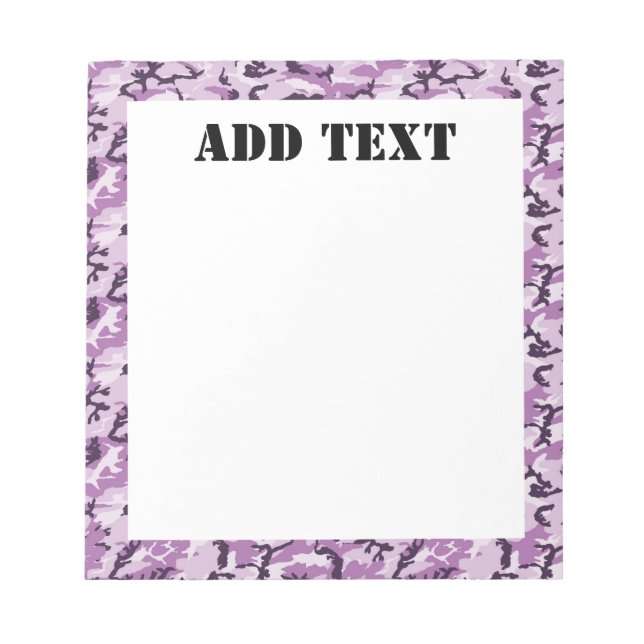 Pink Camouflage Military Pattern Notepad (Front)