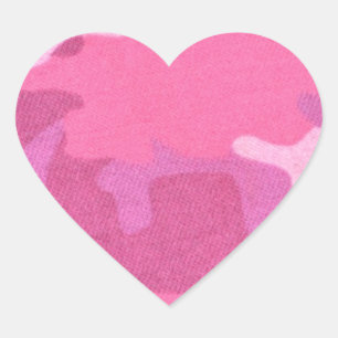 Pink Camouflage Military Pattern Peace Destiny Heart Sticker