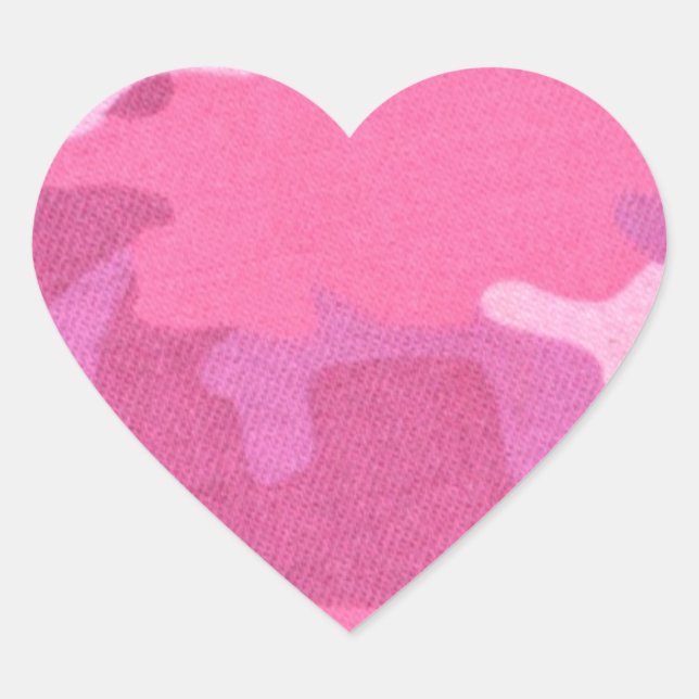 Pink Camouflage Military Pattern Peace Destiny Heart Sticker (Front)
